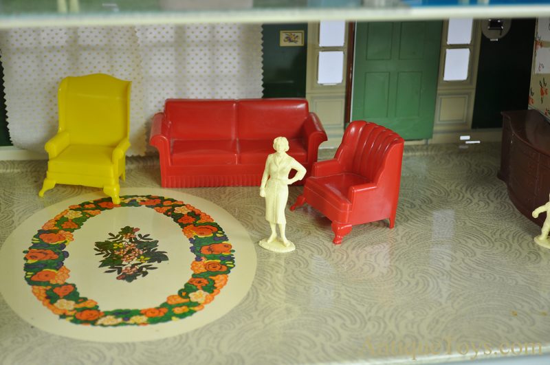 Marx Tin Lithographed Metal Suburban Colonial 2-Story Doll House <FONT COLOR="ff000 ">*SOLD*</font> - Image 6