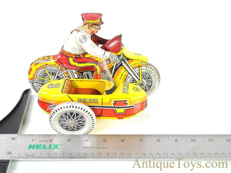 Marx Tin Lithographed Windup "Mechanical Police Squad Motorcycle" <FONT COLOR="ff000 ">*SOLD*</font> - Image 9