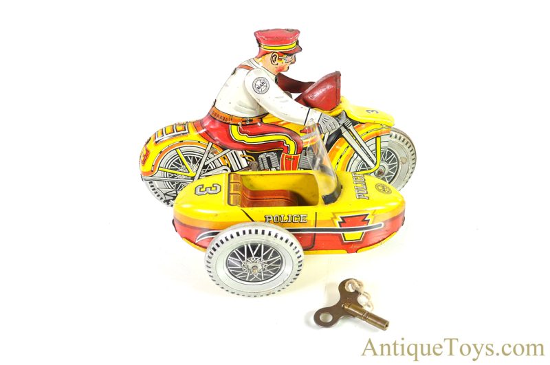 Marx Tin Lithographed Windup "Mechanical Police Squad Motorcycle" <FONT COLOR="ff000 ">*SOLD*</font> - Image 2
