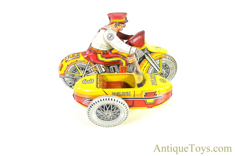 Marx Tin Lithographed Windup "Mechanical Police Squad Motorcycle" <FONT COLOR="ff000 ">*SOLD*</font> - Image 3