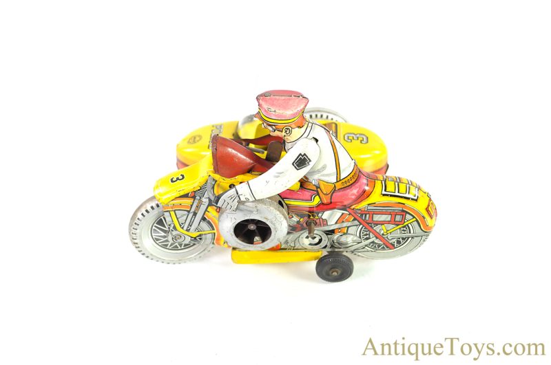 Marx Tin Lithographed Windup "Mechanical Police Squad Motorcycle" <FONT COLOR="ff000 ">*SOLD*</font> - Image 4