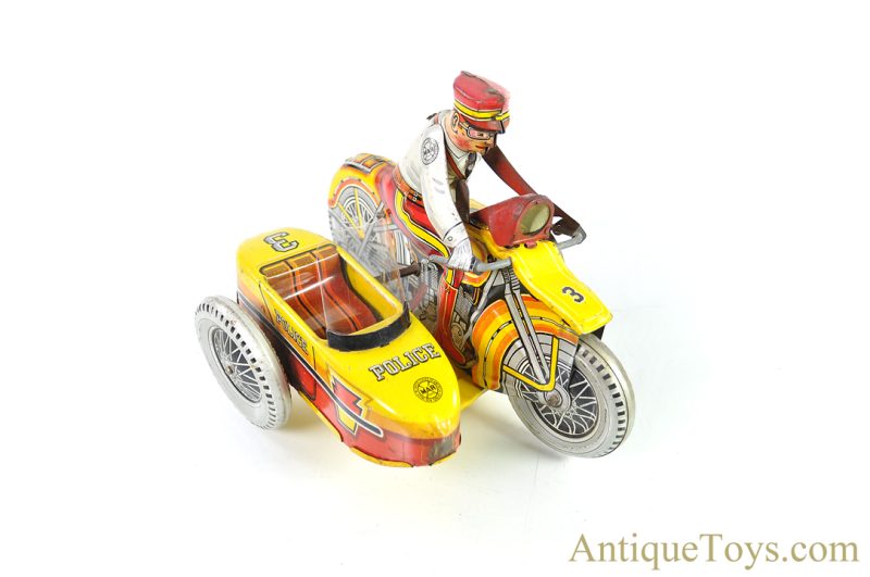 Marx Tin Lithographed Windup "Mechanical Police Squad Motorcycle" <FONT COLOR="ff000 ">*SOLD*</font>