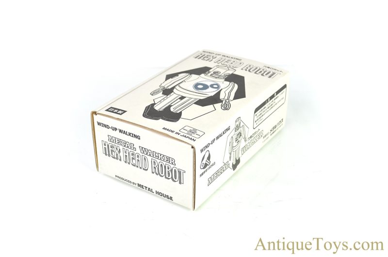 Metal House Robots Tin Lithographed Windup "Walking Hex Head Robot" in Box <FONT COLOR="ff000 ">*SOLD*</font> - Image 8