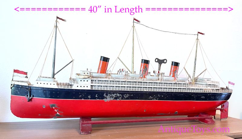 Bing Ocean Liner Tin Windup Leviathan 40" <FONT COLOR="ff000 ">*SOLD*</font> - Image 3