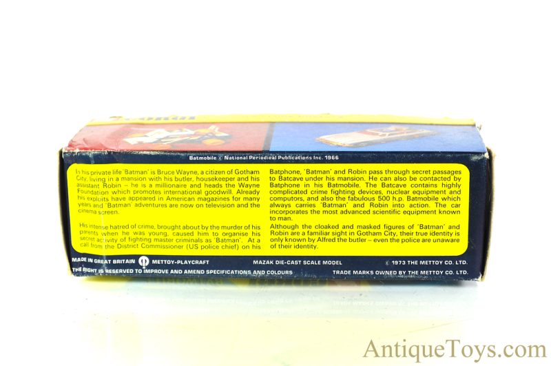 Corgi Toys Mettoy-Playcraft Toys Diecast #267 "Rocket Firing Batmobile" in Box <FONT COLOR="ff000 ">*SOLD*</font> - Image 5