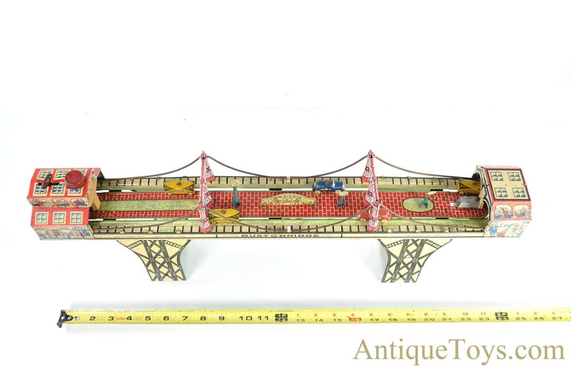 Marx ca. 1930's Tin Lithographed Windup "Busy Bridge" <FONT COLOR="ff000 ">*SOLD*</font> - Image 9