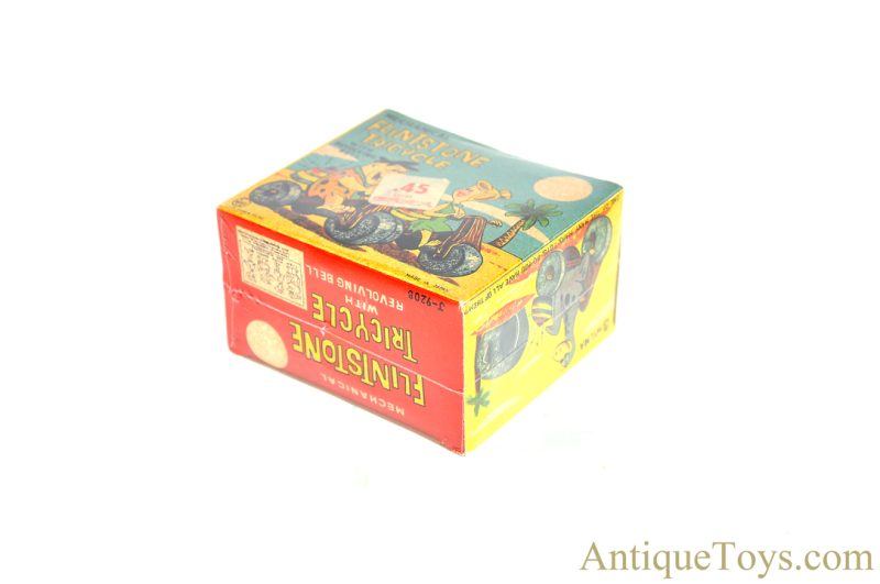 Marx Tin Lithographed Windup Hanna-Barbera’s Wilma & Fred Set of “Mechanical Flintstone Tricycle” with Revolving Bell in Box <FONT COLOR="ff000 ">*SOLD*</font> - Image 11