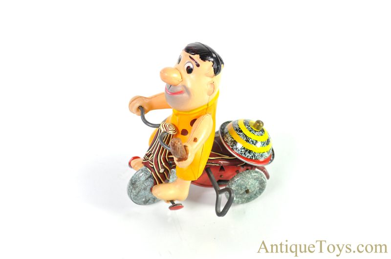 Marx Tin Lithographed Windup Hanna-Barbera’s Wilma & Fred Set of “Mechanical Flintstone Tricycle” with Revolving Bell in Box <FONT COLOR="ff000 ">*SOLD*</font> - Image 3