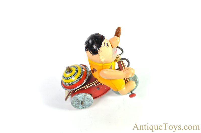 Marx Tin Lithographed Windup Hanna-Barbera’s Wilma & Fred Set of “Mechanical Flintstone Tricycle” with Revolving Bell in Box <FONT COLOR="ff000 ">*SOLD*</font> - Image 2