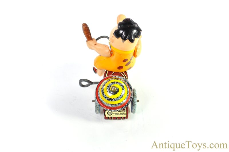Marx Tin Lithographed Windup Hanna-Barbera’s Wilma & Fred Set of “Mechanical Flintstone Tricycle” with Revolving Bell in Box <FONT COLOR="ff000 ">*SOLD*</font> - Image 4