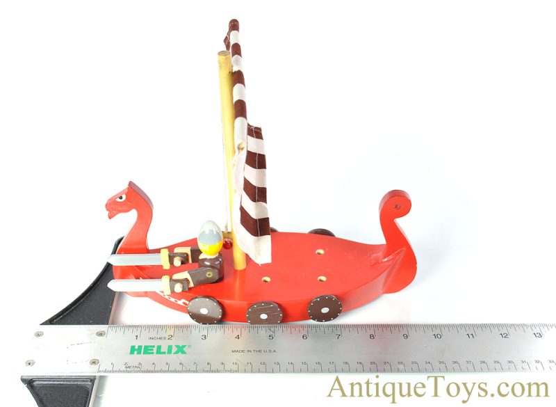 Peter Blay Designs Denmark Wooden Viking Ship & Vikings in Wooden Box for Sale - Image 9