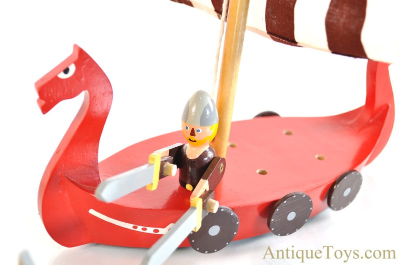 Peter Blay Designs Denmark Wooden Viking Ship & Vikings in Wooden Box for Sale - Image 3