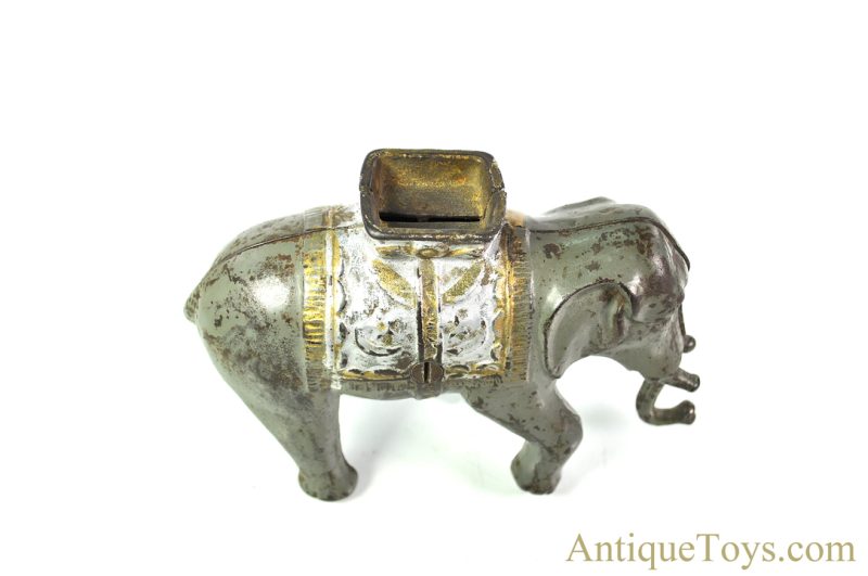 A.C. Williams ca. 1906 Cast Iron Large Elephant Mechanical Penny Coin Bank <FONT COLOR="ff000 ">*SOLD*</font> - Image 3