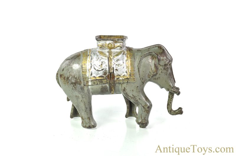 A.C. Williams ca. 1906 Cast Iron Large Elephant Mechanical Penny Coin Bank <FONT COLOR="ff000 ">*SOLD*</font>