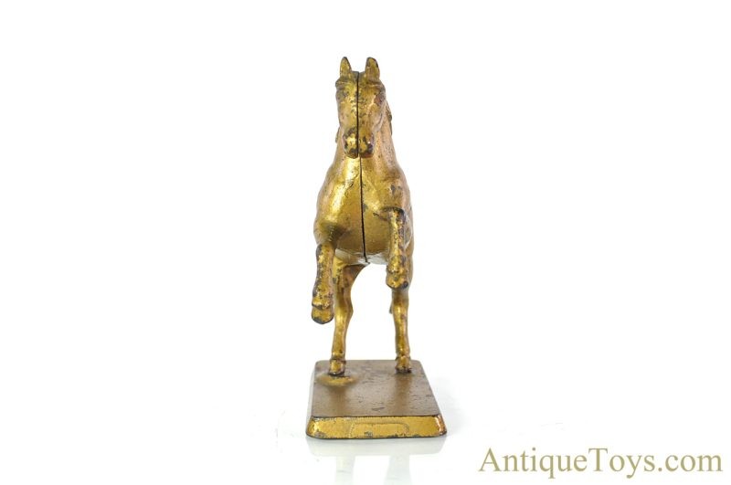 A.C. Williams/Arcade Gold Variation Cast Iron Large Prancing Horse Still Penny Coin Bank <FONT COLOR="ff000 ">*SOLD*</font> - Image 7