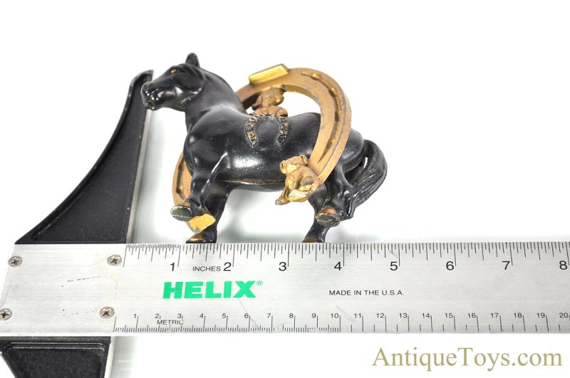 Arcade ca. 1910 Cast Iron Buster Brown & Tige Good Luck Horse Penny Coin Still Bank <FONT COLOR="ff000 ">*SOLD*</font> - Image 9