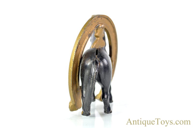 Arcade ca. 1910 Cast Iron Buster Brown & Tige Good Luck Horse Penny Coin Still Bank <FONT COLOR="ff000 ">*SOLD*</font> - Image 4