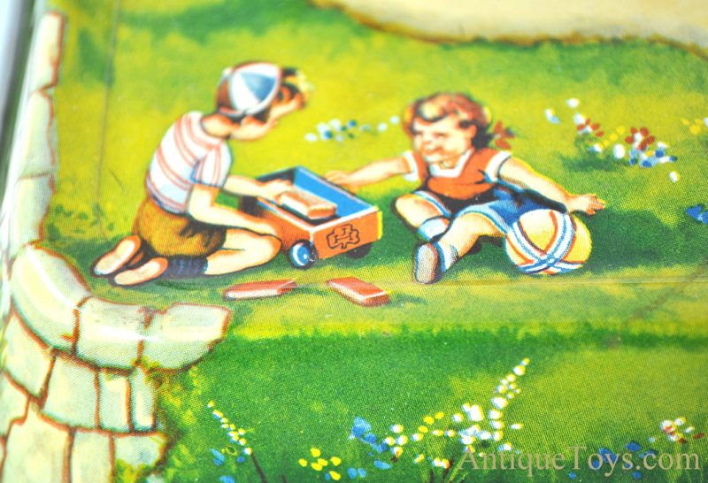 Johann Hofler (JH) Tin Lithographed Windup "Kinderspielplatz" Babies on Playground German Toy <FONT COLOR="ff000 ">*SOLD*</font> - Image 7