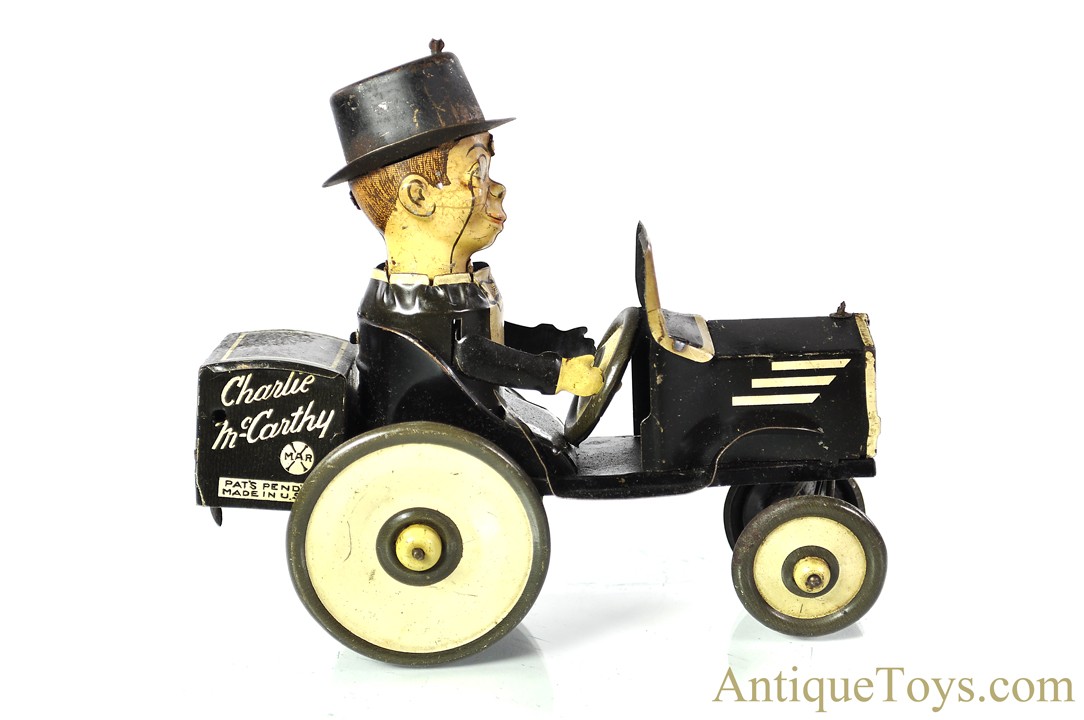 Marx Lithographed Tin Windup “Charlie McCarthy in his Benzine Buggy” Crazy Car Toy <FONT COLOR="ff000 ">*SOLD*</font>