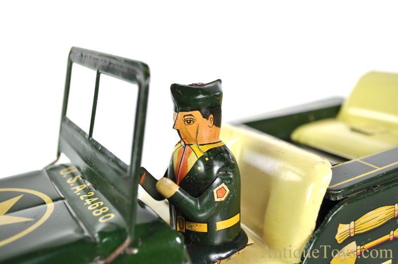 Nomura (TN) Hadson Early 1950's Sears Tin Lithographed Friction Airforce Jeep Japanese Toy <FONT COLOR="ff000 ">*SOLD*</font> - Image 5