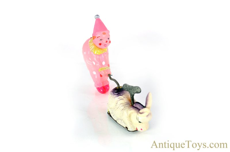 KT Occupied Japan (OJ) Celluloid Windup "The Obstinate Donkey" Circus Clown Toy for Sale - Image 7
