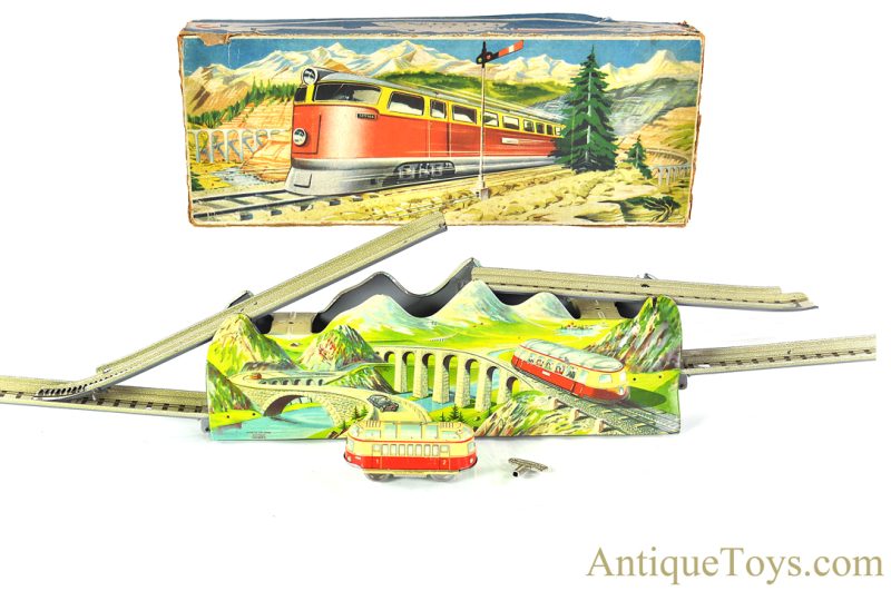 Technofix Tin Lithographed Windup "Mountain Express" in Box German Toy <FONT COLOR="ff000 ">*SOLD*</font> - Image 2