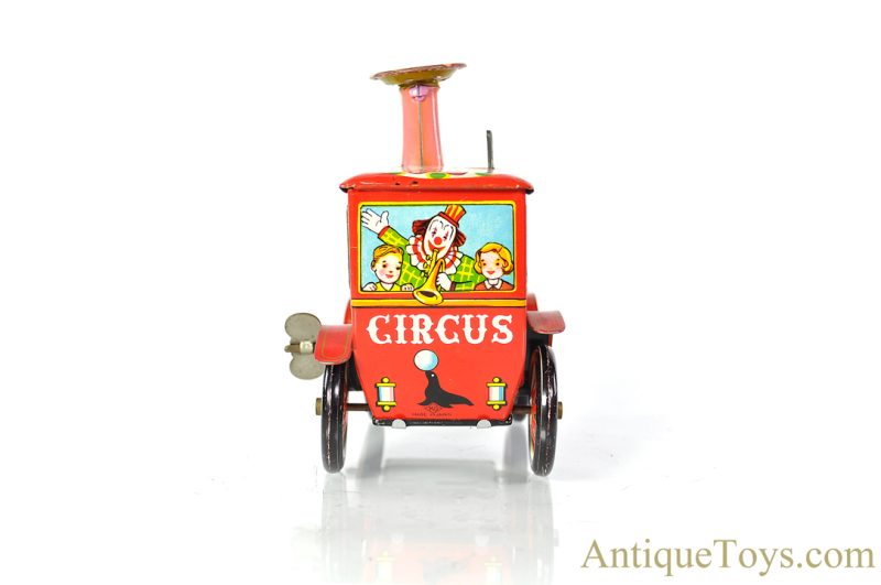 Wamoo Yoshiya (KO) Tin Lithographed Windup "Circus Car" in Box <FONT COLOR="ff000 ">*SOLD*</font> - Image 7