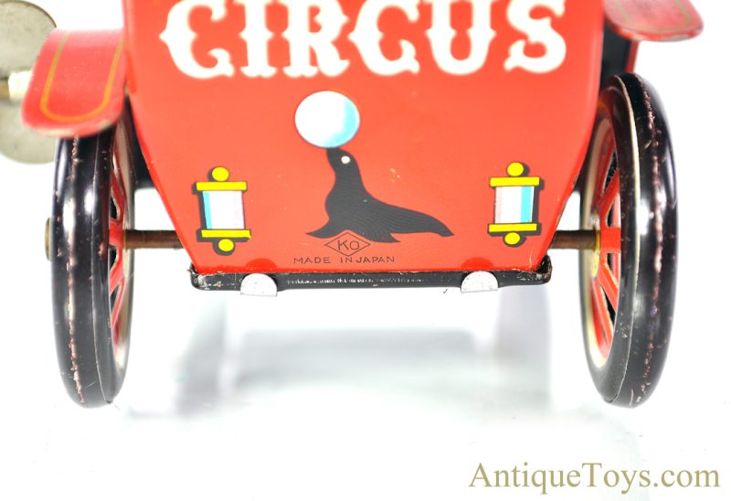 Wamoo Yoshiya (KO) Tin Lithographed Windup "Circus Car" in Box <FONT COLOR="ff000 ">*SOLD*</font> - Image 8