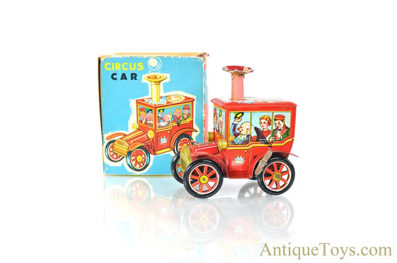 Wamoo Yoshiya (KO) Tin Lithographed Windup "Circus Car" in Box <FONT COLOR="ff000 ">*SOLD*</font>