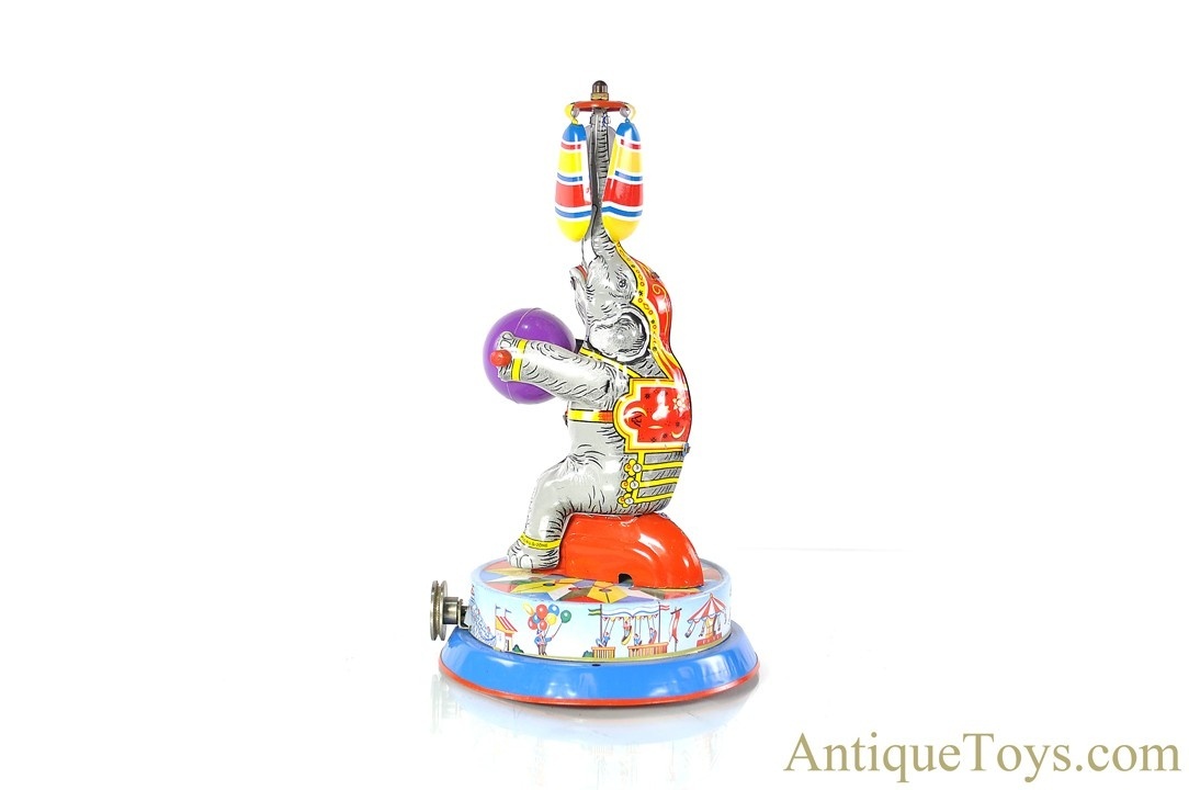 Wilesco Tin Lithographed M72 Live Steam Engine Driven Elephant with Ball Roundabout Toy <FONT COLOR="ff000 ">*SOLD*</font> - Image 3