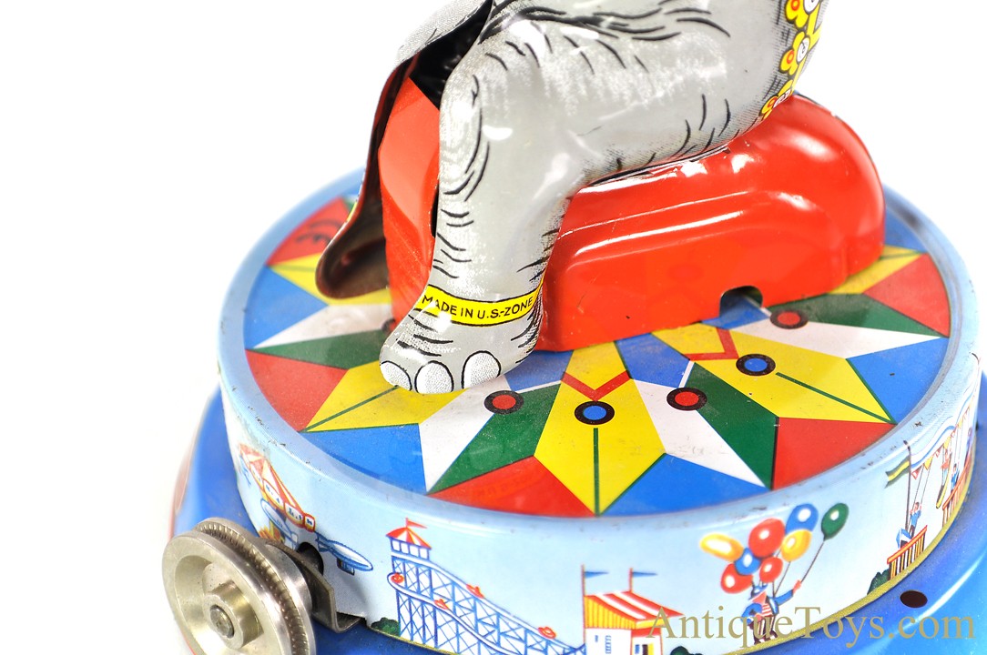 Wilesco Tin Lithographed M72 Live Steam Engine Driven Elephant with Ball Roundabout Toy <FONT COLOR="ff000 ">*SOLD*</font> - Image 6