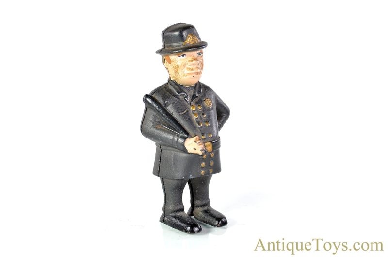 Grey Iron/A.C. Williams Cast Iron Mulligan the Cop Penny Coin Still Bank Reproduction <FONT COLOR="ff000 ">*SOLD*</font>