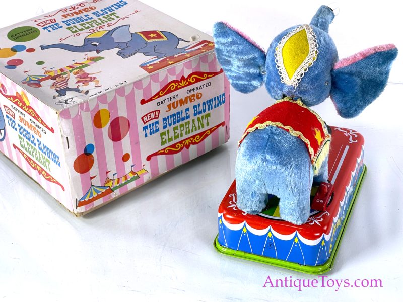 Yonezawa Toys (Y) Tin Lithographed Battery Operated “Jumbo the Bubble Blowing Elephant” Japanese Toy <FONT COLOR="ff000 ">*SOLD*</font> - Image 7