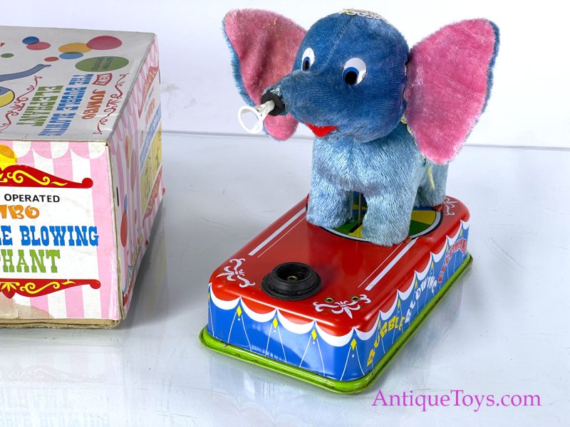 Yonezawa Toys (Y) Tin Lithographed Battery Operated “Jumbo the Bubble Blowing Elephant” Japanese Toy <FONT COLOR="ff000 ">*SOLD*</font> - Image 8