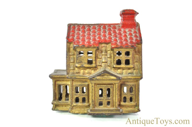 A.C. Williams Cast Iron No. 1248D Colonial House Bank Still Penny Coin Bank <FONT COLOR="ff000 ">*SOLD*</font>