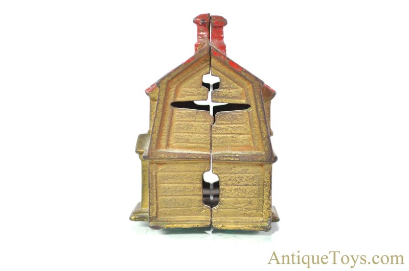 A.C. Williams Cast Iron No. 1248D Colonial House Bank Still Penny Coin Bank <FONT COLOR="ff000 ">*SOLD*</font> - Image 3