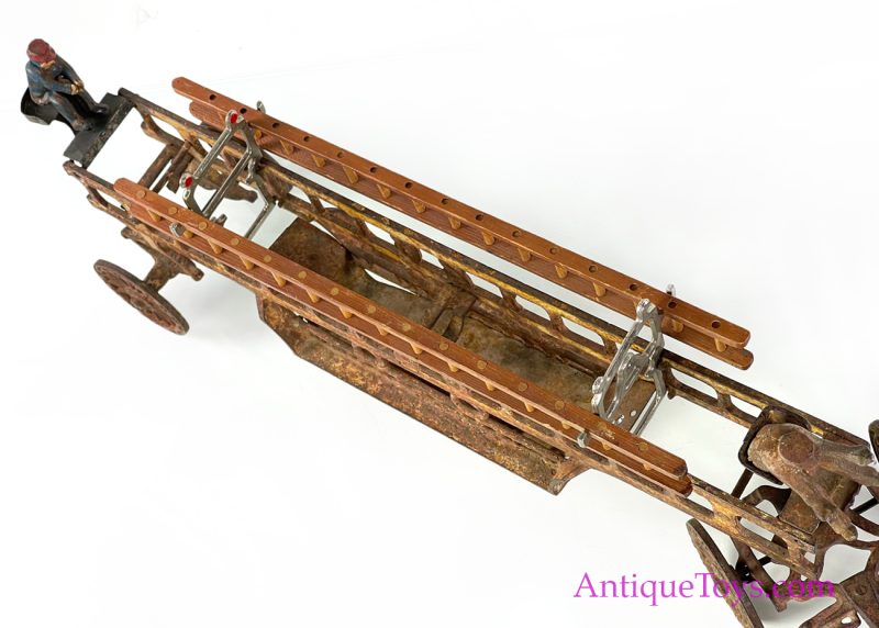 Hubley LARGE Cast Iron No. 126 Hook and Ladder Relic <FONT COLOR="ff000 ">*SOLD*</font> - Image 7