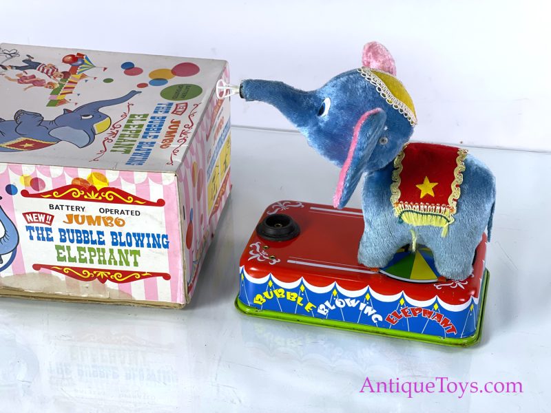 Yonezawa Toys (Y) Tin Lithographed Battery Operated “Jumbo the Bubble Blowing Elephant” Japanese Toy <FONT COLOR="ff000 ">*SOLD*</font> - Image 4