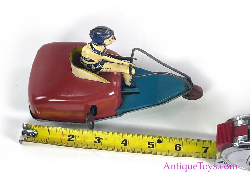 Lindstrom Tin Lithographed Windup Bathing Beauty on Scooter for Sale <FONT COLOR="ff000 ">*SOLD*</font> - Image 9