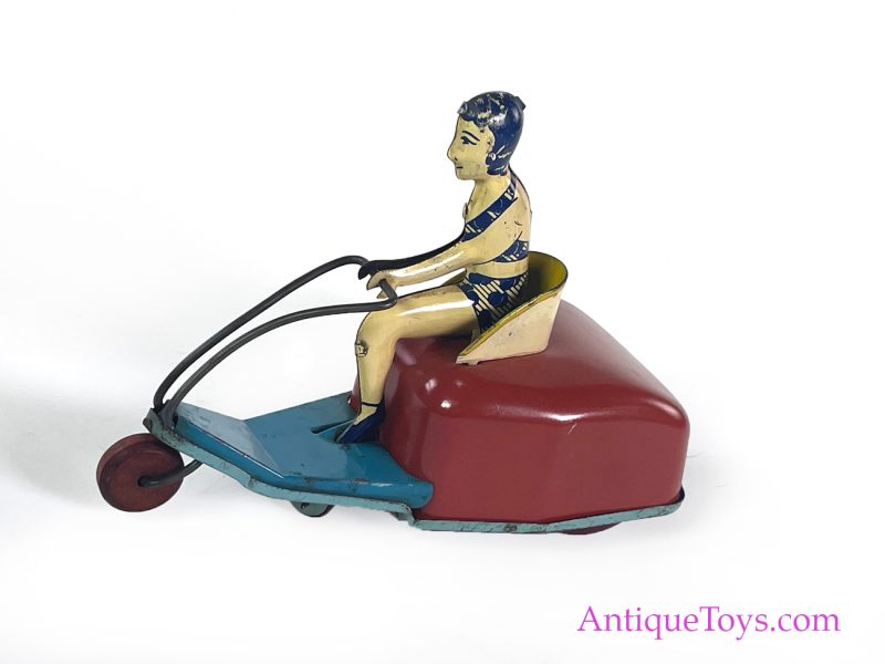 Lindstrom Tin Lithographed Windup Bathing Beauty on Scooter for Sale <FONT COLOR="ff000 ">*SOLD*</font>