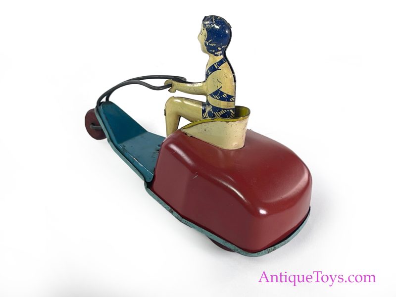 Lindstrom Tin Lithographed Windup Bathing Beauty on Scooter for Sale <FONT COLOR="ff000 ">*SOLD*</font> - Image 5