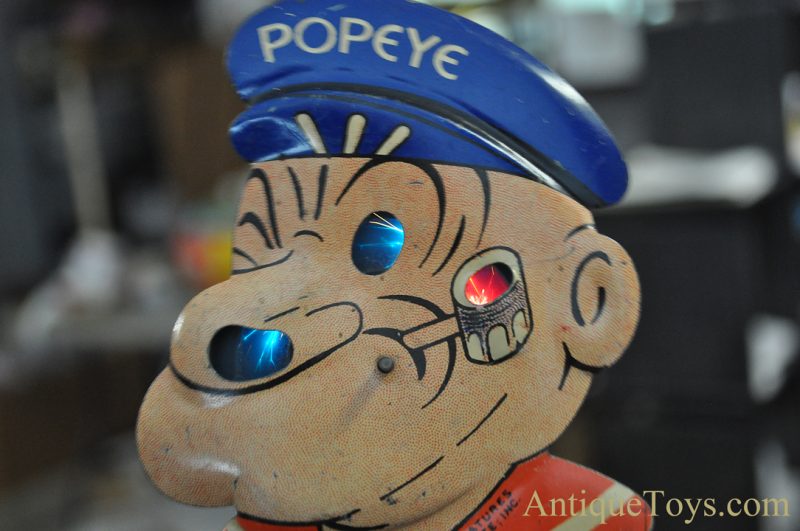 J. Chein Tin Lithographed No. 251 "Popeye Sparkler" Pre-War Squeeze Sparker Toy <FONT COLOR="ff000 ">*SOLD*</font> - Image 4