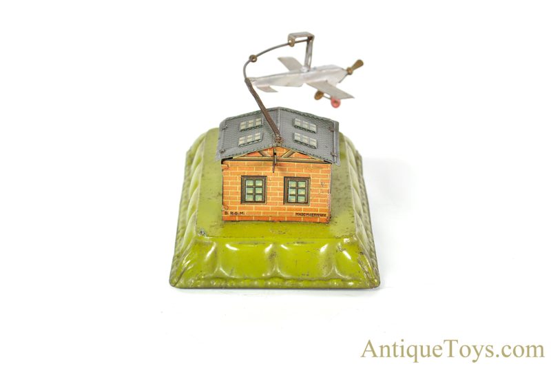 Gescha Toys ca. 1928 Tin Lithographed Windup Airplane and Hangar German Toy <FONT COLOR="ff000 ">*SOLD*</font> - Image 5