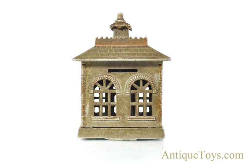 Kenton/Grey Iron Casting Co. ca. 1930's Cast Iron "State Bank" Regents Advertising Specimen Architectural Penny Coin Bank <FONT COLOR="ff000 ">*SOLD*</font> - Image 2