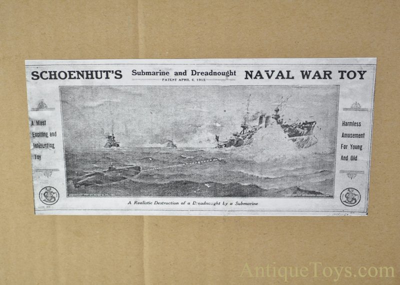 A. Schoenhut Co. ca. 1920’s Wooden "Schoenhut's Submarine and Dreadnaught Naval War Toy" in Box <FONT COLOR="ff000 ">*SOLD*</font> - Image 5