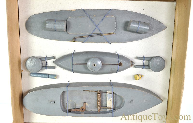 A. Schoenhut Co. ca. 1920’s Wooden "Schoenhut's Submarine and Dreadnaught Naval War Toy" in Box <FONT COLOR="ff000 ">*SOLD*</font> - Image 4