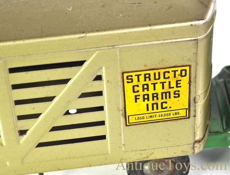 Structo Manufacturing Co. Pressed Steel "Structo Cattle Farms Inc." Cattle Truck <FONT COLOR="ff000 ">*SOLD*</font> - Image 8