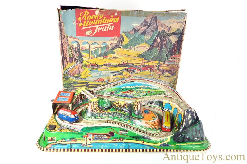 Technofix Plastic & Tin Lithographed Windup "Rocky Mountain Train" in Box German Toy <FONT COLOR="ff000 ">*SOLD*</font>