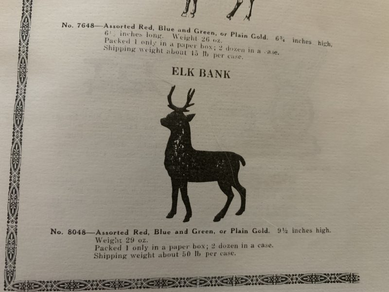 A.C. Williams Cast Iron No. 8048 Large Gold Reindeer Elk Still Penny Coin Bank <FONT COLOR="ff000 ">*SOLD*</font> - Image 8