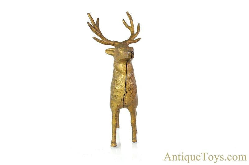 A.C. Williams Cast Iron No. 8048 Large Gold Reindeer Elk Still Penny Coin Bank <FONT COLOR="ff000 ">*SOLD*</font> - Image 5